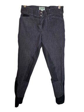 Dover Saddlery Pants Womens Grey Ankle Riding Breeches Full Seat Stretch Size 28